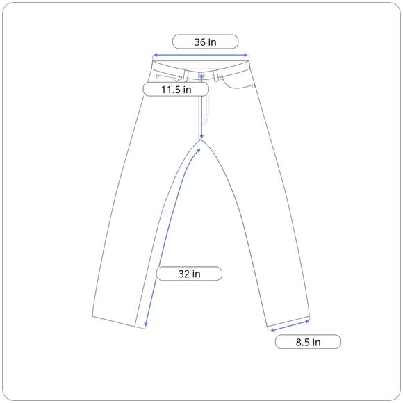 Levis 505 Jeans Mens 36x32 Blue Regular Fit Straight Leg Light Wash Denim Y2K - Picture 9 of 10